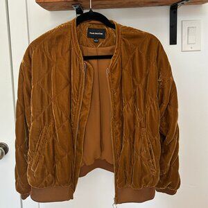 Frank and Oak Velvet Quilted Bomber Jacket